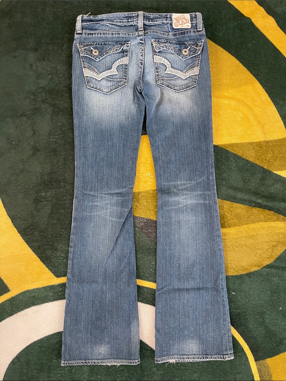 Big Star Women's Light Blue Flare Jeans with Embroidered Back Pockets